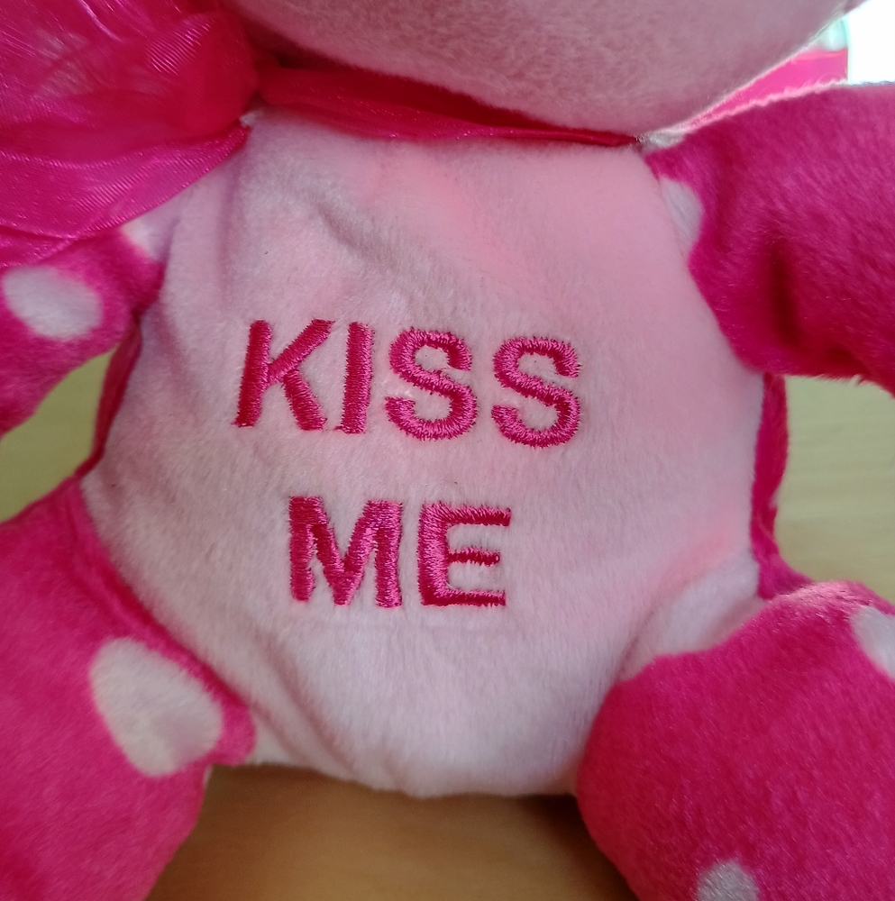Burton Burton Kiss Me long legs & Arms polka dot Sitting pink plush frog ๐ธ 13in - Picture 6 of 16